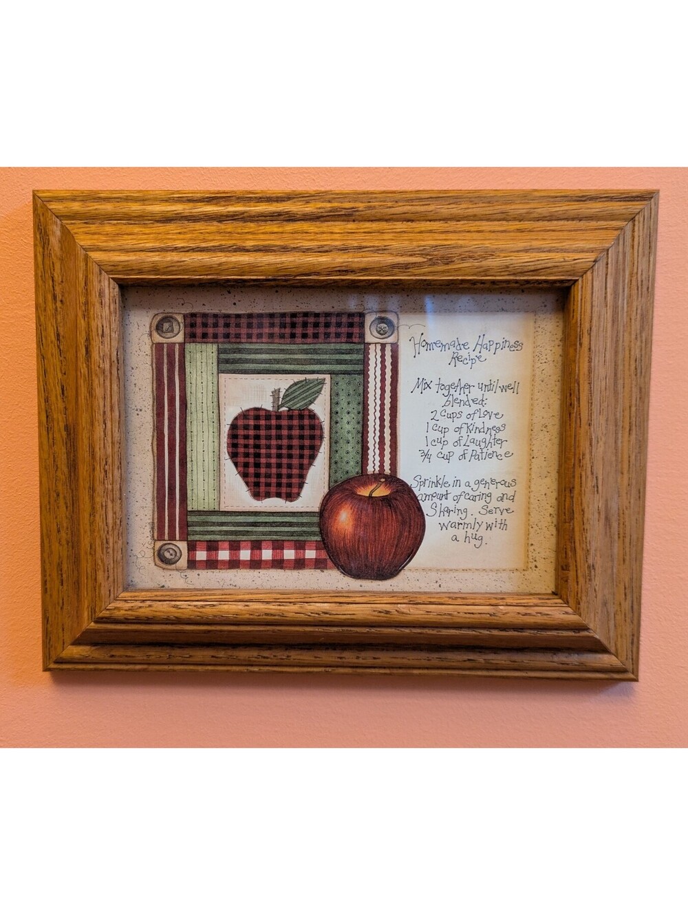 Vintage Back To School Gift, Wooden Frame, Folk Art Style Decor, Ready to Hang